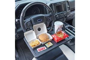 CARQIWIRELESS Auto Car Steering Wheel Tray for Ford F150 F250 F350 Transit Ranger Bronco Explorer Fusion Mustang Truck Accessories 2004-2024,for Laptop, Tablet, iPad Or Notebook Car Travel Table