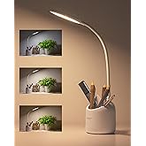 WEIRD WOLF Study Lamp with 3 Colour Modes & Adjustable Brightness Levels | Table Lamp for Study Room with Gooseneck, Pen & Mo