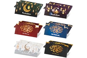 JULMELON Eid Mubarak Money Envelopes, 24PCS Ramadan Pocket Envelope for Money Islamic Muslim Ramadan Mubarak Cards for Kids Party Supplies Holiday Celebrations Decorations