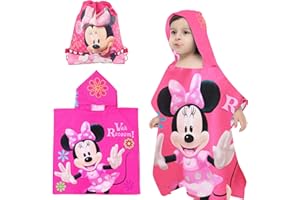 MARYPATY Toalla Playa Niña Bebe de Baño con Capucha, Toalla Poncho Niño Toalla Infantil de Playa Toalla de Microfibra Poncho y Bolsa de Cordó, Surf para Baño Piscina Playa Niños de 2 a 8 Años (Rosa)