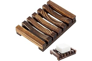 RUOXIXI Jaboneras Caja Madera Natural Ducha Hecho a Mano de Bambú Bandeja de jabón para Ducha para Jabón,Esponjas y Más,Simple y Retro,Apto para Cocina,Baño,Jabonera Hecha a Mano