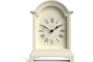 JONES CLOCKS® Bistro orologio da camino | Design classico ad arco | Crema pallido | Perfetto per mensola del camino, tavolo o comodino