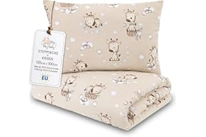 Totsy Baby Trapunta per bambino cotone 100x135 - piumono culla neonato set Imbottitura per piumone 100 x 135 cm con cuscino 40 x 60 cm per ragazzi e ragazze Oeko-Tex Giraffe