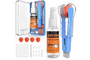 MAXSURE [8 in 1] Cleaning and Repair Kit for Glasses, Glasses Cleaner with Anti-Fog Glasses Cleaning Spray, Glasses Repair Kit with Silicone Nose Pads/Screws/Screwdriver/Glasses Holder, Blue
