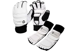 FINGER TEN Taekwondo Sparring Set Gloves Hand Foot Protector for Men Women Kids, Taekwondo Sparring Gear Adult Children for Martial Arts Punch Bag Kickboxing Foot Guards Karate Training Boxing