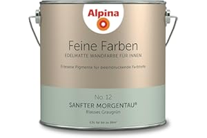 Alpina Feine Farben – No. 12 Sanfter Morgentau® – edelmatte Innenfarbe - Wandfarben für einzigartige Farbwirkungen und Raumstimmungen – Blasses Graugrün – 2,5 Liter