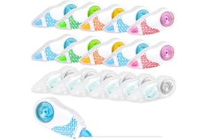 ‎MEETORY Meetory 16 Stück Tippex Maus, Tipex Mini Roller, 6m x 5mm Tipex Maus Roller, Korrekturmaus Mini Korrekturband, Korekturenroller für Schule Büroadministration Notizen Markierungen