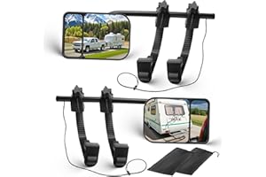 KAOLALI 2pcs Rétroviseur Extérieur, Camping Car Rétroviseur Caravane Voiture Retroviseur, Universel Voiture Extension Rétroviseurs, Double Rétroviseurs Multi-angles Lot de 2