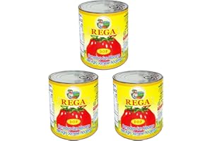 Rega San Marzano Tomatoes DOP Peeled Tomato Tinned Imported From Italy Pack of 3 Tins (400g Each) Rosslead Label