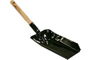 Kamino-Flam – Pala con mango para chimenea, Pala de carbón, Recogedor para estufas, barbacoas, chimeneas – metal barnizado/madera natural, 23.5 x 12.5 cm