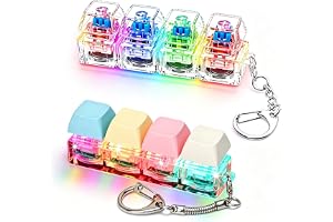 Bambebe Set med 2 Fidget Leksaker Lysande Tangentbord, Fidget Keyboard med LED-ljus, 4-i-1 Stress-Knappleksak, Avslappnande Presenter för barn och vuxna