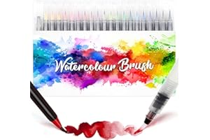 Amteker Teenage Girls Gifts, Watercolour Brush Pens Set, 24+2 Brush Pens with Soft Flexible, Art Supplies Pens, Art Set for Kids Children Teenagers, Xmas Stocking Stuffers Gifts for Teenage Teen Girls