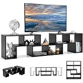 Giantex Free Combination TV Stand with Open Shelves, for TVs up to 65 Inches, Multifunctional Wooden TV Stand, for Living Roo