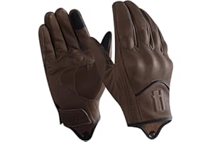 Harssidanzar Mens Winter Warm GoatSkin Leather TouchScreen Motorcycle Gloves GM041UK
