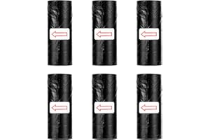 AXNSATRE Lot de 6 rouleaux de mini sacs poubelle – Taille 22 x 29 cm, petits sacs poubelle noirs pour poubelle de voiture, petite poubelle