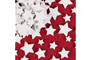 GEBETTER 100pz Stelline Legno Piccole Natalizie, Stelle Legno Decorative Natale per Decorazioni Fai da Te Lavoratti Tavolo (Bianco,4 Misure,6mm/8mm/10mm/15mm)