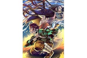 DVBQQWE Kits de peinture diamant pour adultes, 5D Crystal Demon Slayer Diamond Art avec accessoires outils DIY Point de croix Arts Artisanat pour la décoration de la maison 30,5 x 40,6 cm