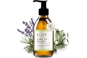 ‎ELIXR ELIXR Time to Relax Flüssigseife I Handseife Zeder, Salbei & Lavendel I Glasflasche mit Pumpspender 230ml I Zertifizierte Naturkosmetik I Hand Soap