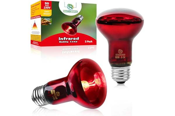REPTI HOME Lampe Chauffante Infrarouge Pour Reptiles, 2 Pièces de 50W Lampe Infrarouge Pour Reptiles Et Amphibiens, Lampe Chauffante Rouge Pour Poulailler, Tortue