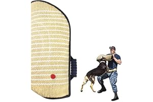 BUNDLEMALL Funda de protección de brazo para entrenamiento de mordeduras de perro con mango, material de yute, equipo de entrenamiento para ambos brazos izquierdo y derecho (negro)
