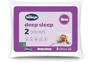 Silentnight Poduszki Deep Sleep Firm 2 Pack - Mocne podparcie Poduszki boczne z rdzeniem z włókna dla mocniejszego podparcia Wygodna poduszka do łóżka - podtrzymująca i hipoalergiczna - opakowanie 2 - Standardowy rozmiar