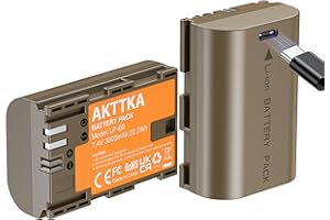 AKTTKA Batterie LP-E6 (2 pcs) avec câble USB-C 2-en-1, 3000mAh, Compatible Canon LP-E6/LP-E6N, EOS 5D II/III/IV, 6D/6D II, 7D/7D II, 60D/70D/80D/90D et Plus