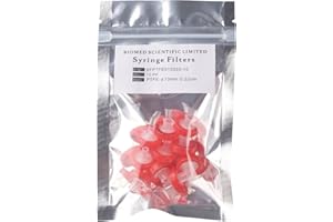 Biomed Scientific Lot de 10 filtres de seringue PTFE 13 mm de diamètre 0,22 um Taille des pores non stériles