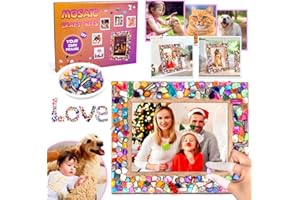 SHMILY Toys Gifts for 6 7 8 9 10 11 Year Old Girls: Craft Kit for Kids Age 6-12 Teenage Arts and Crafts Set Birthday Present Ideas Mosaic Kits for Children Boys Personalised Picture Photo Frame DIY Gift