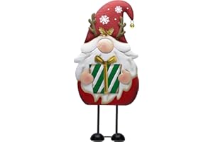 ‎TERESA'S COLLECTIONS TERESA'S COLLECTIONS Weihnachten Deko,Gartendeko für Draußen,48cm Metall Weihnachtswichtel für Weihnachtsdeko Innen,Weihnachtsdeko Aussen mit Roter Santa Tomte Gnom, Wichtel Xmas（M）