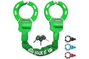 MEZELON Candado Patinete Electrico, Antirrobo Para Bici, Xiaomi Segway-Ninebot Patinete eléctrico, Moto, Bicicleta (4 colores) Candado Antirrobo de Doble Anillo