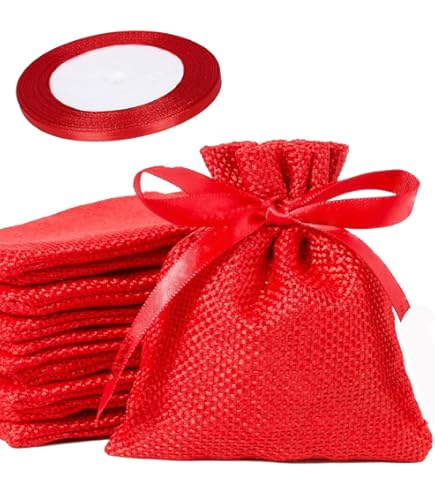 OUDQFCJ Lot De 30 Sacs En Jute Réutilisables Avec Cordon De