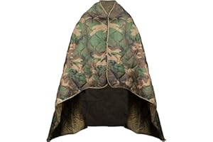 Tongcamo Poncho Liner Military Woobie Outdoor Camping Woobie Blanket for Travel, Beach, Grass, Picnic, Car Emergency, Outdoor, Survival