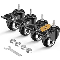 50mm Castor - M8x15 Thread With Soft Tread Wheel - Priory Castors