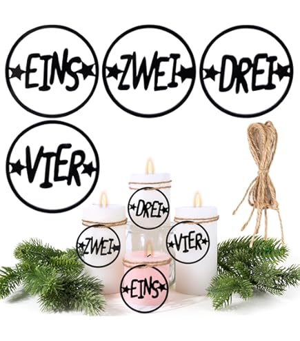 4 Adventszahlen Kerzenhalter Aus Holz - Weihnachtsdeko Für Tisch