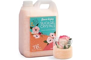 LotFancy Secado de Flores de Gel de Sílice, Cristales de Sílice que Indican el Color de 6 Libras (2.72KG) para Almacenamiento de Ramos de Boda