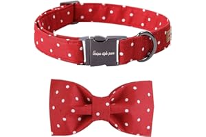 Unique style paws Hundehalsband mit Abnehmbarer Fliege, Hundehalsbänder mit Schleife für kleine mittel Groß Hunde, Fliege Hundehalsband verstellbar XXS-XL