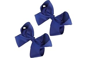 Sibba Lot de 2 Barrettes à Cheveux en Ruban de 15,2 cm Style Vintage pour Queue de Cheval pour Pompom Girl Saintvalentin Accessoires de Coiffure Décoratifs Filles et Femmes Bleu Foncé