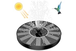 AISITIN 1,5W Fontana Solare da Giardino Esterno(φ160mm) Pompa Solare per Fontana, da Esterno Kit Pompa per Fontana Solare con 6 Effetti Ugelli per Laghetto, Piscina, Vaso dei Pesci e Bagno per Uccelli