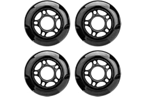 NONMON Roues de Roller en Ligne 72mm ou 80mm Dureté 85A, 4Pcs PU Roulette de Remplacement Accessoires Rechange pour Patins à Roulette Alignées Patinage Récréatif Intérieur Extérieur, Noir