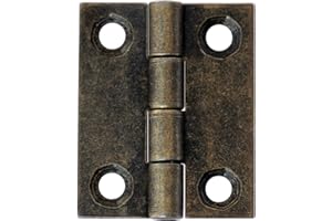 KEYMET 20 Schatullen - Gerollte Scharniere 20 x 25 mm Alt Messing Schwergängig