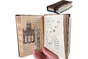 BOBOC Indiana Jones Grail Diary, Diario del Graal di Indiana Jones And The Last Crusade Copertina Flessibile,Classic Movie Props Replica,Vintage Diario Libro Regalo Creativo, Brown,10 × 17 cm