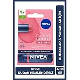 NIVEA Rose Renkli Nemlendirici Dudak Bakım Kremi 4.8gr, SPF30, Allık Etkisi, Dudak ve Yanaklar, E Vitamini