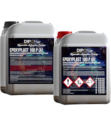 Epoxidharz EpoxyPlast 100P CoasterCast UV 7,5 KG Set I Glasklar & Blasenfrei I Maximaler UV Schutz I BPA Frei Ungiftig I Geeignet Für Resin Art Lesezeichen Anhänger Untersetzer I Premium Qualität