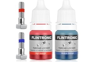 flintronic Frein Filet, Thread Lock, (5ml + 5ml) Adhésif de Force Moyenne et Forte pour Écrous, Boulons, Fixations Métalliques, Fixations Métalliques, Empêche Le Desserrage, Anti-Corrosion