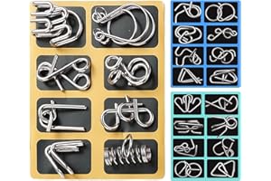 GENERISCH Juego de de Alambre de Metal - 24 Piezas Juegos de Paciencia para Adultos | Juguetes de Inteligencia, Juegos de Fiesta para familias, niñas, Adolescentes, Mujeres, Hombres