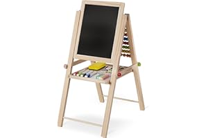 ‎RICOKIDS Ricokids Magnettafel Kreidetafel Tafel Standtafel Doppelseitig Kinder Set Mit Abakus Zubehör Drehbar Klappbar
