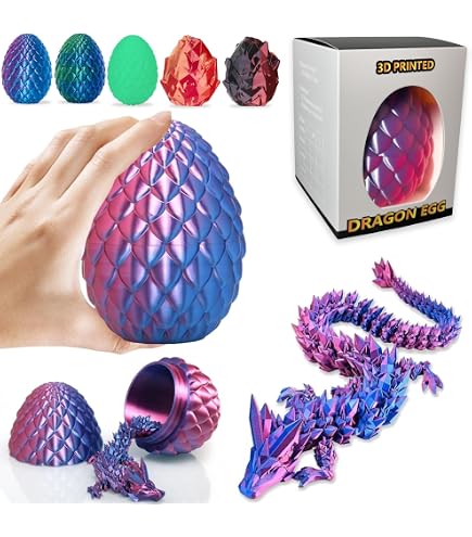 Œuf Dragon Articulé 3D - 8,5cm - Jouet Anti-Stress Fantastique - Décoration Bureau, Chambre - Cadeau Original - 9