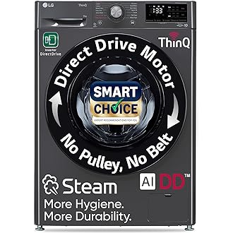 LG Smart Choice, 9 Kg, 5 Star, AI Direct Drive Technology, Steam, 6 Motion