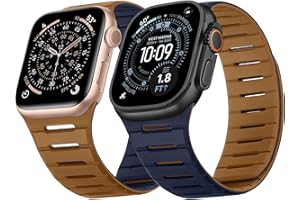 Dolstrap Double Sided Reversible Magnetic Bands Compatible with Apple Watch Band 49/46(S10)/45/44/42mm, Magnetic Breathable Bracelet for iWatch Ultra 2 Series 10 9 8 7 SE 5 4-1