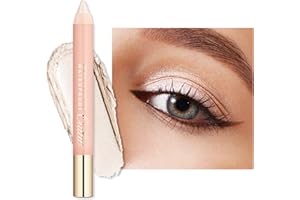 ‎OULAC Oulac Pisak do powiek wodoodporny | wysoko pigmentowane cienie do powiek | długo utrzymujące się i gładkie | połyskujące wykończenie | makijaż bez zmarszczek | wegańskie | kremowo-białe 3,8 g (01)